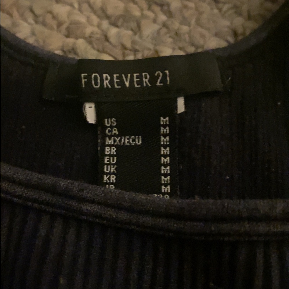Forever 21 Midnight Ribbed Knit Top